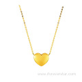 24k Pure Gold Heart Pendant Necklace Women's Jewelry